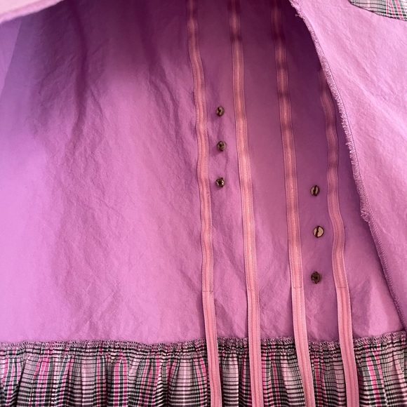 Lilac cotton skirt with ruffle ham, size M - Picture 4 of 8